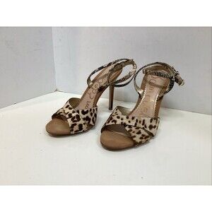 sam edelman shoes 6 animal print stilettos strappy ankle